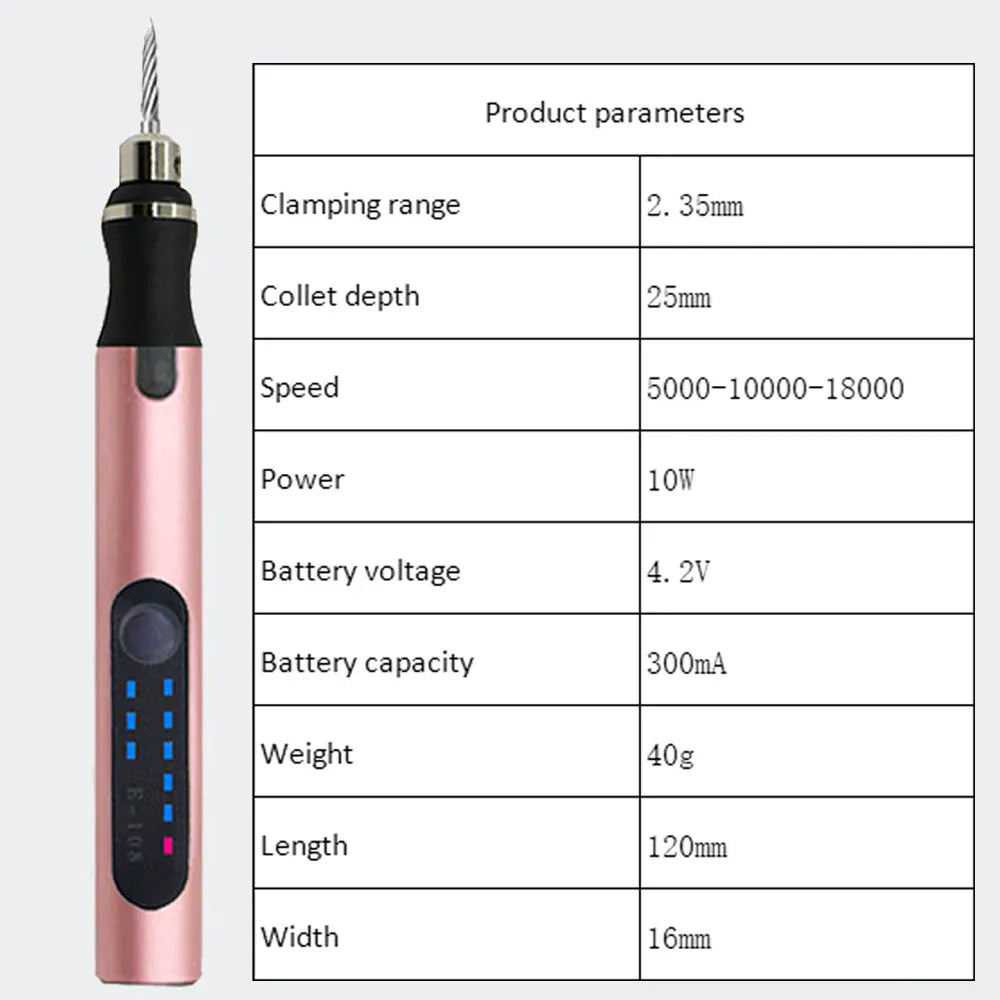 4.2V 5000-10000-18000r Electric Mini Grinder Engraving Pen Wireless Grinder Cordless Micro Rotary Tools Drill for Jewelry Metal 4.2V 5000-10000-18000r Electric Mini Grinder Engraving Pen Wireless Grinder Cordless Micro Rotary Tools Drill for Jewelry Metal