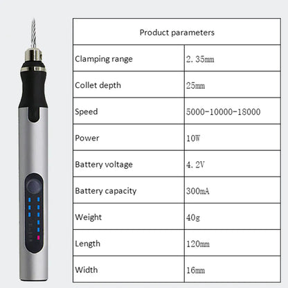 4.2V 5000-10000-18000r Electric Mini Grinder Engraving Pen Wireless Grinder Cordless Micro Rotary Tools Drill for Jewelry Metal 4.2V 5000-10000-18000r Electric Mini Grinder Engraving Pen Wireless Grinder Cordless Micro Rotary Tools Drill for Jewelry Metal
