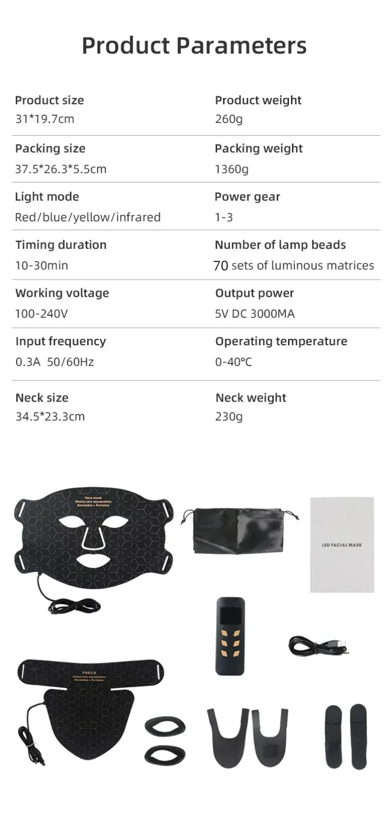 4 Colors Silicone LED Face Mask LED 4 Colors Silicone LED Face Mask LED