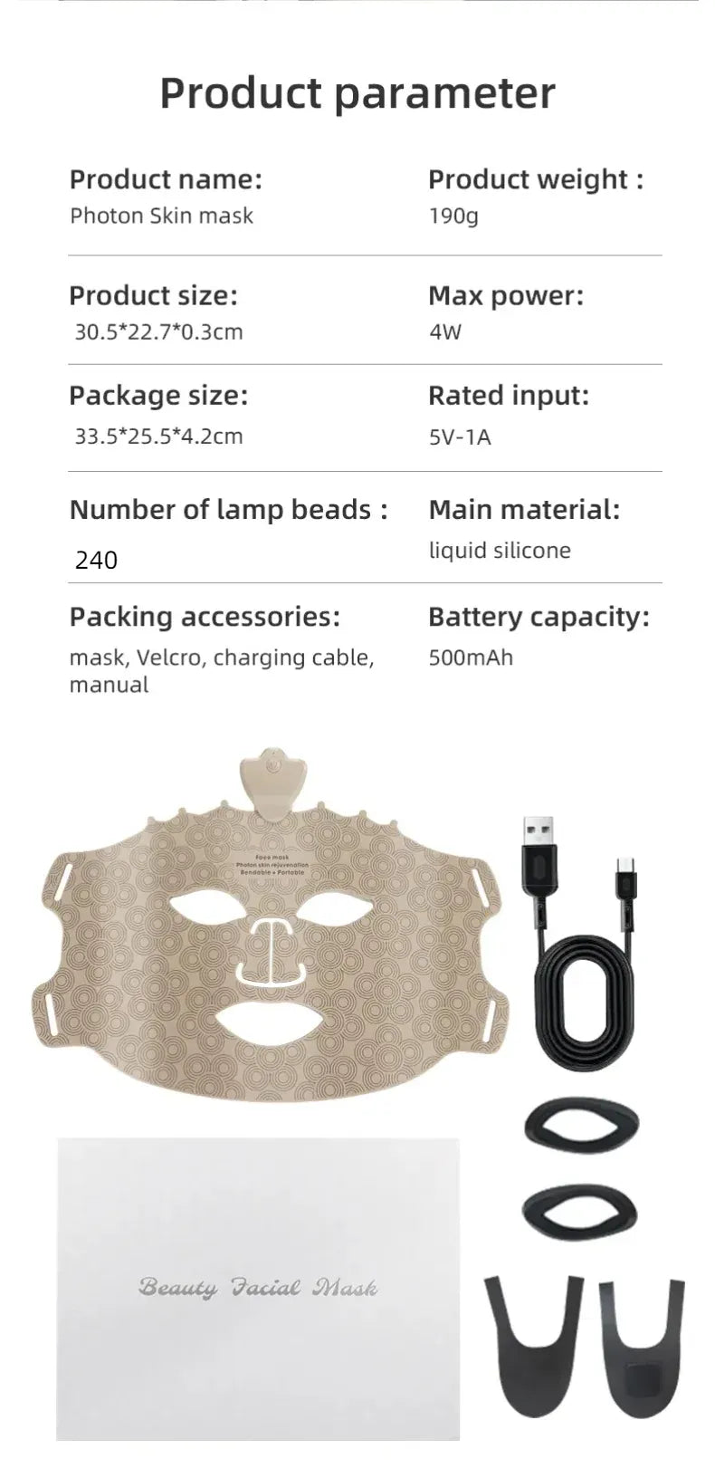 4 Colors Silicone LED Face Mask LED 4 Colors Silicone LED Face Mask LED