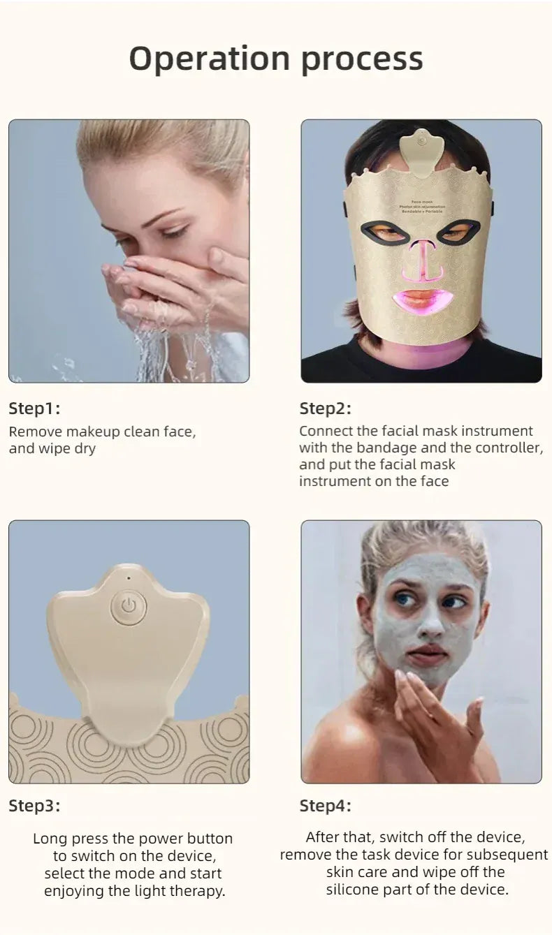 4 Colors Silicone LED Face Mask LED 4 Colors Silicone LED Face Mask LED