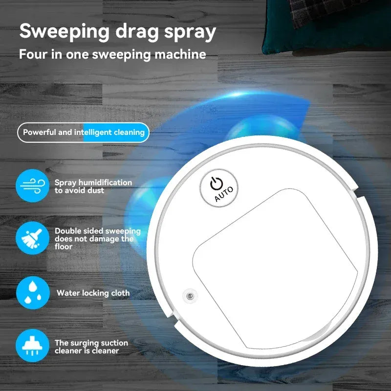 4-in-1 Automatic Intelligent Sweeping Robot Mopping Vacuuming Strong Cleaning Air Purification Spray Humidification Floor Mop 4-in-1 Automatic Intelligent Sweeping Robot Mopping Vacuuming Strong Cleaning Air Purification Spray Humidification Floor Mop