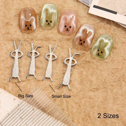 4 pcs Kawaii Rabbit Bear Shape Cat Eye Nail Magnet Folded Ear Rabbit Cat Eye Nail Effects Polish Autumn Party Manicure DIY Acces 4 pcs Kawaii Rabbit Bear Shape Cat Eye Nail Magnet Folded Ear Rabbit Cat Eye Nail Effects Polish Autumn Party Manicure DIY Acces