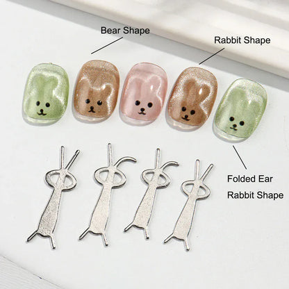 4 pcs Kawaii Rabbit Bear Shape Cat Eye Nail Magnet Folded Ear Rabbit Cat Eye Nail Effects Polish Autumn Party Manicure DIY Acces 4 pcs Kawaii Rabbit Bear Shape Cat Eye Nail Magnet Folded Ear Rabbit Cat Eye Nail Effects Polish Autumn Party Manicure DIY Acces