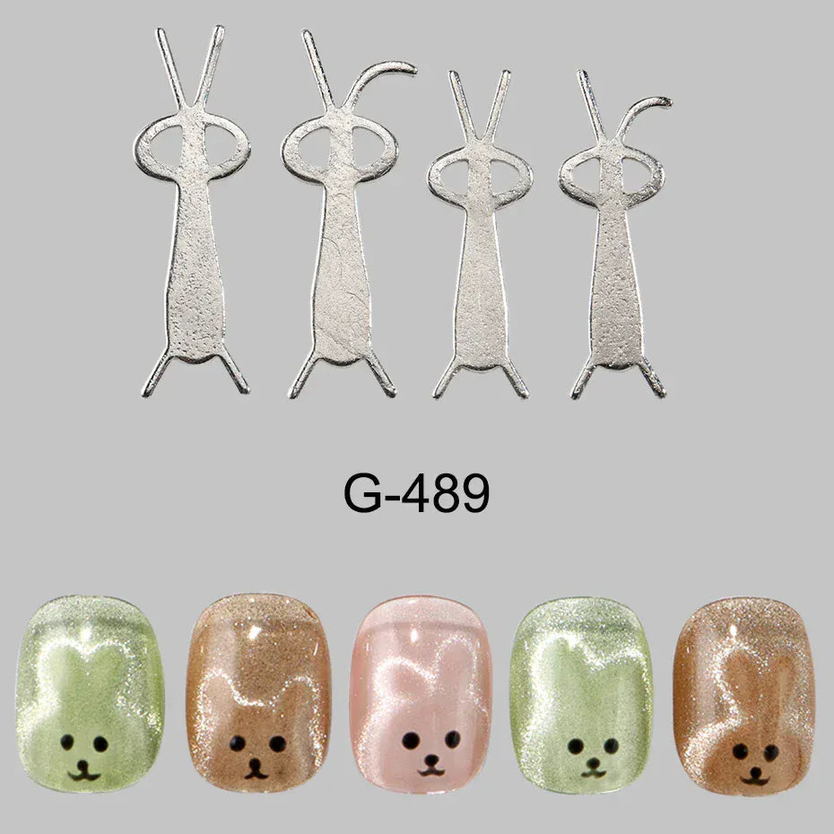 4 pcs Kawaii Rabbit Bear Shape Cat Eye Nail Magnet Folded Ear Rabbit Cat Eye Nail Effects Polish Autumn Party Manicure DIY Acces 4 pcs Kawaii Rabbit Bear Shape Cat Eye Nail Magnet Folded Ear Rabbit Cat Eye Nail Effects Polish Autumn Party Manicure DIY Acces