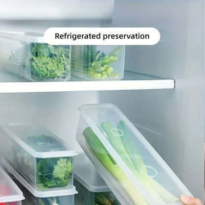 4 Pcs Long Rectangular Food Storage Containers, Plastic Reusable Refrigerator Organizer Boxes Kitchen Accessories 4 Pcs Long Rectangular Food Storage Containers, Plastic Reusable Refrigerator Organizer Boxes Kitchen Accessories
