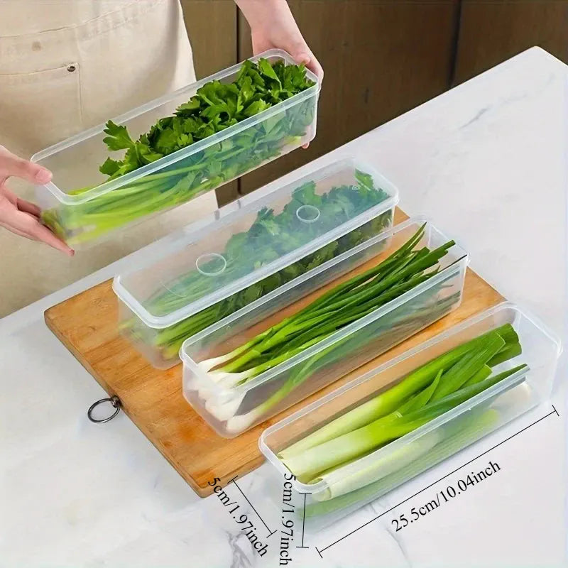 4 Pcs Long Rectangular Food Storage Containers, Plastic Reusable Refrigerator Organizer Boxes Kitchen Accessories 4 Pcs Long Rectangular Food Storage Containers, Plastic Reusable Refrigerator Organizer Boxes Kitchen Accessories