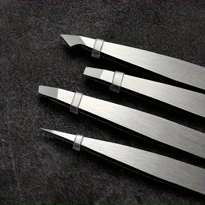 4 Piece Professional Tweezers Set 4 Piece Professional Tweezers Set