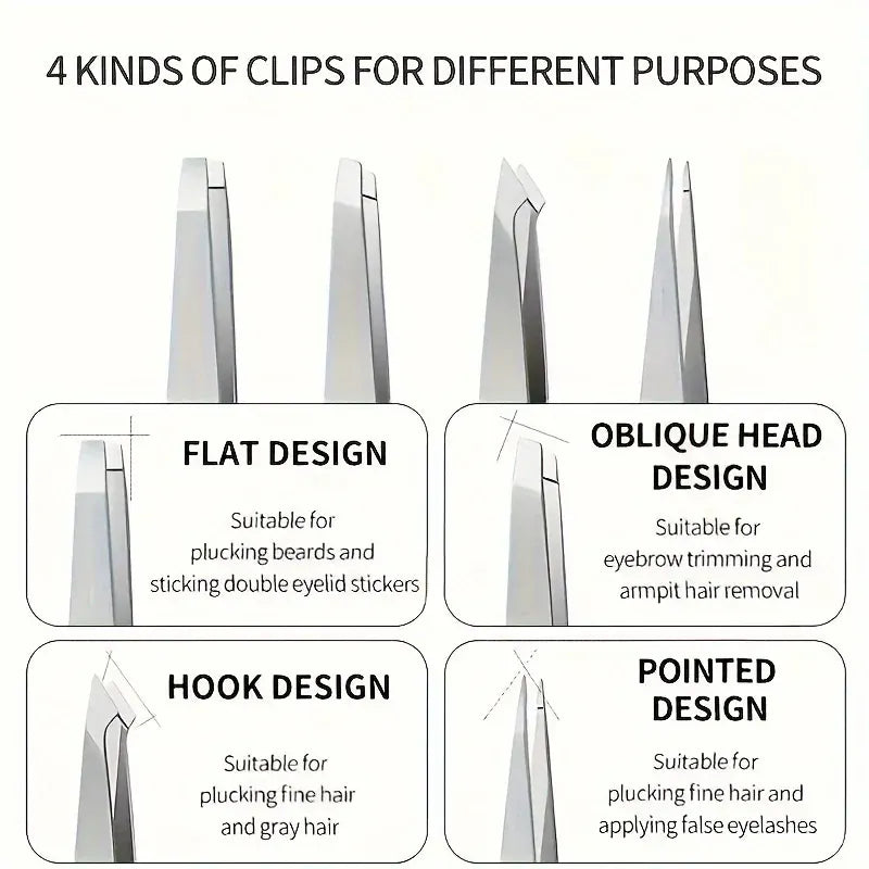 4 Piece Professional Tweezers Set 4 Piece Professional Tweezers Set