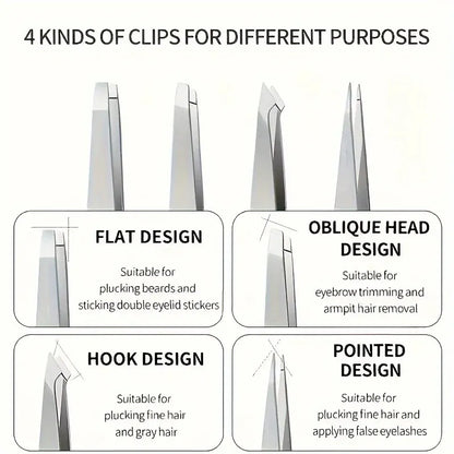 4 Piece Professional Tweezers Set 4 Piece Professional Tweezers Set