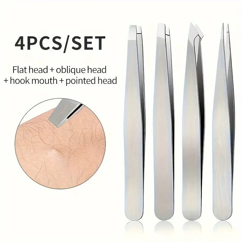4 Piece Professional Tweezers Set 4 Piece Professional Tweezers Set