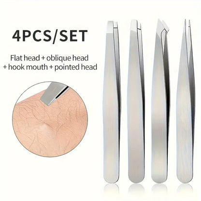 4 Piece Professional Tweezers Set 4 Piece Professional Tweezers Set