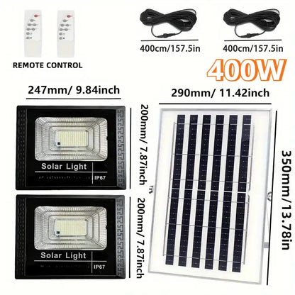 400W Led Solar Light High bright 2 Head Flood Light Waterproof Outdoor Garden wall light with Aluminum solar panel For garden 400W Led Solar Light High bright 2 Head Flood Light Waterproof Outdoor Garden wall light with Aluminum solar panel For garden