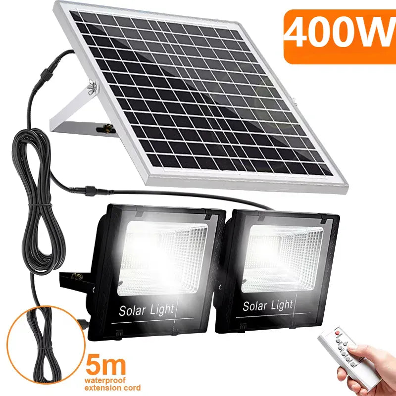 400W Led Solar Light High bright 2 Head Flood Light Waterproof Outdoor Garden wall light with Aluminum solar panel For garden 400W Led Solar Light High bright 2 Head Flood Light Waterproof Outdoor Garden wall light with Aluminum solar panel For garden
