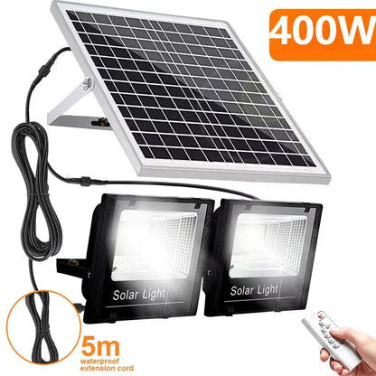 400W Led Solar Light High bright 2 Head Flood Light Waterproof Outdoor Garden wall light with Aluminum solar panel For garden 400W Led Solar Light High bright 2 Head Flood Light Waterproof Outdoor Garden wall light with Aluminum solar panel For garden