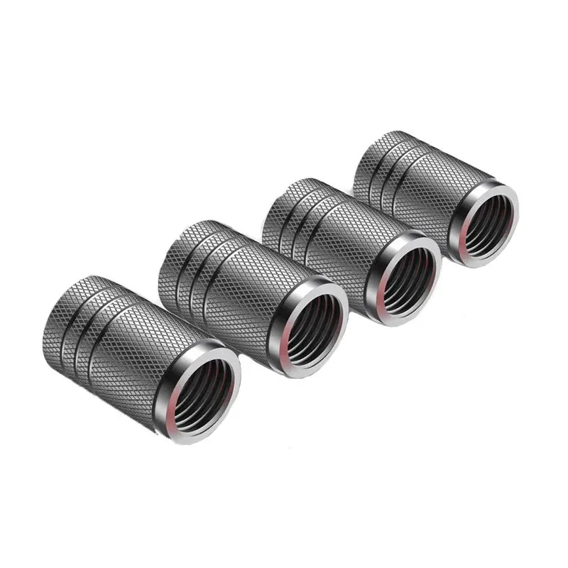 4Pcs Car Tire Valve Stems Cap Knurling Style Tire Valve Cap Aluminum Tire Wheel Stem Air Valve Cap car Universal accessories 4Pcs Car Tire Valve Stems Cap Knurling Style Tire Valve Cap Aluminum Tire Wheel Stem Air Valve Cap car Universal accessories