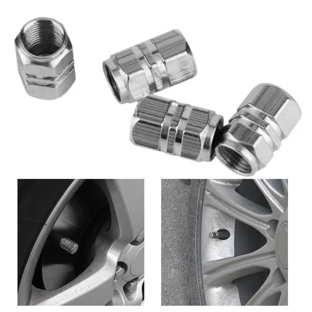 4Pcs Car Tire Valve Stems Cap Knurling Style Tire Valve Cap Aluminum Tire Wheel Stem Air Valve Cap Car Universal Accessories 4Pcs Car Tire Valve Stems Cap Knurling Style Tire Valve Cap Aluminum Tire Wheel Stem Air Valve Cap Car Universal Accessories