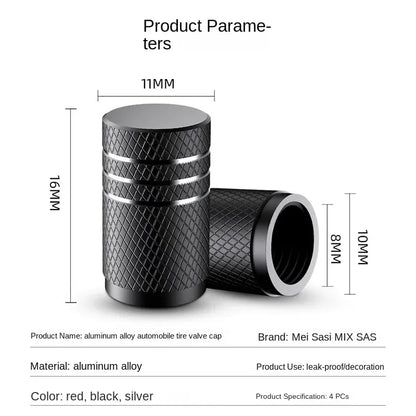 4Pcs Car Tire Valve Stems Cap Knurling Style Tire Valve Cap Aluminum Tire Wheel Stem Air Valve Cap car Universal accessories 4Pcs Car Tire Valve Stems Cap Knurling Style Tire Valve Cap Aluminum Tire Wheel Stem Air Valve Cap car Universal accessories