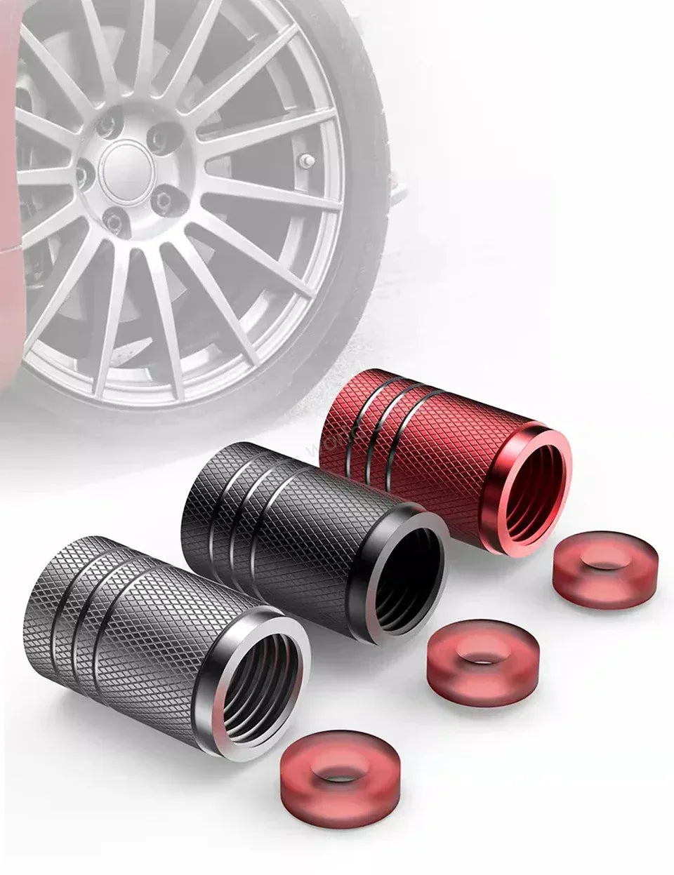 4Pcs Car Tire Valve Stems Cap Knurling Style Tire Valve Cap Aluminum Tire Wheel Stem Air Valve Cap Car Universal Accessories 4Pcs Car Tire Valve Stems Cap Knurling Style Tire Valve Cap Aluminum Tire Wheel Stem Air Valve Cap Car Universal Accessories