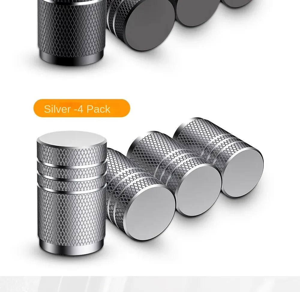 4Pcs Car Tire Valve Stems Cap Knurling Style Tire Valve Cap Aluminum Tire Wheel Stem Air Valve Cap car Universal accessories 4Pcs Car Tire Valve Stems Cap Knurling Style Tire Valve Cap Aluminum Tire Wheel Stem Air Valve Cap car Universal accessories
