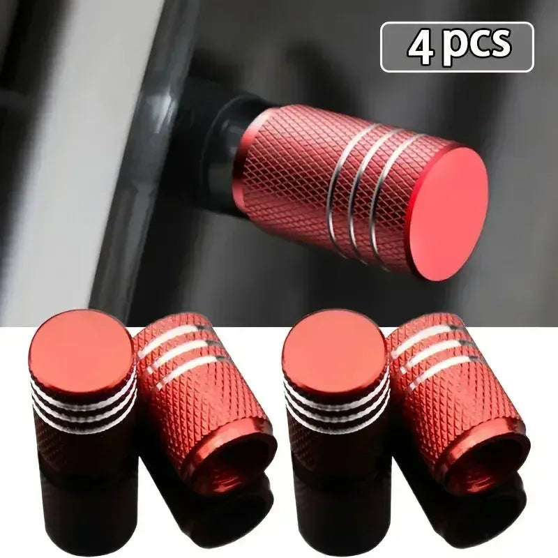 4Pcs Car Tire Valve Stems Cap Knurling Style Tire Valve Cap Aluminum Tire Wheel Stem Air Valve Cap Car Universal Accessories 4Pcs Car Tire Valve Stems Cap Knurling Style Tire Valve Cap Aluminum Tire Wheel Stem Air Valve Cap Car Universal Accessories