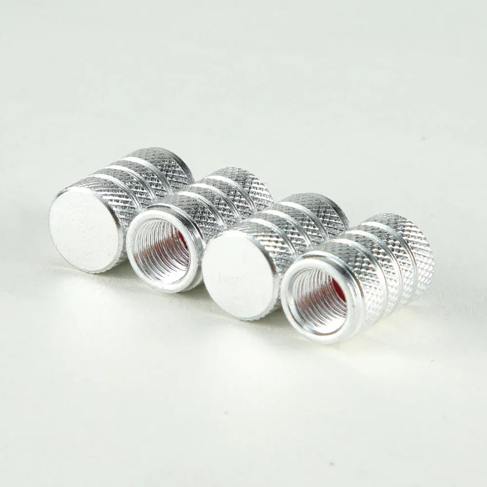 4Pcs Knurling Style Tire Valve Cap Aluminum Silver Car Tire Valve Stems Cap Tire Wheel Stem Air Valve Cap tire valve caps 4Pcs Knurling Style Tire Valve Cap Aluminum Silver Car Tire Valve Stems Cap Tire Wheel Stem Air Valve Cap tire valve caps