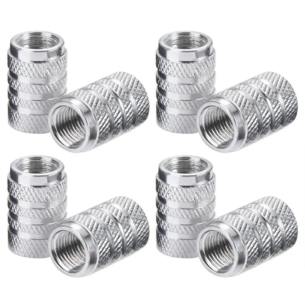 4Pcs Knurling Style Tire Valve Cap Aluminum Silver Car Tire Valve Stems Cap Tire Wheel Stem Air Valve Cap tire valve caps 4Pcs Knurling Style Tire Valve Cap Aluminum Silver Car Tire Valve Stems Cap Tire Wheel Stem Air Valve Cap tire valve caps