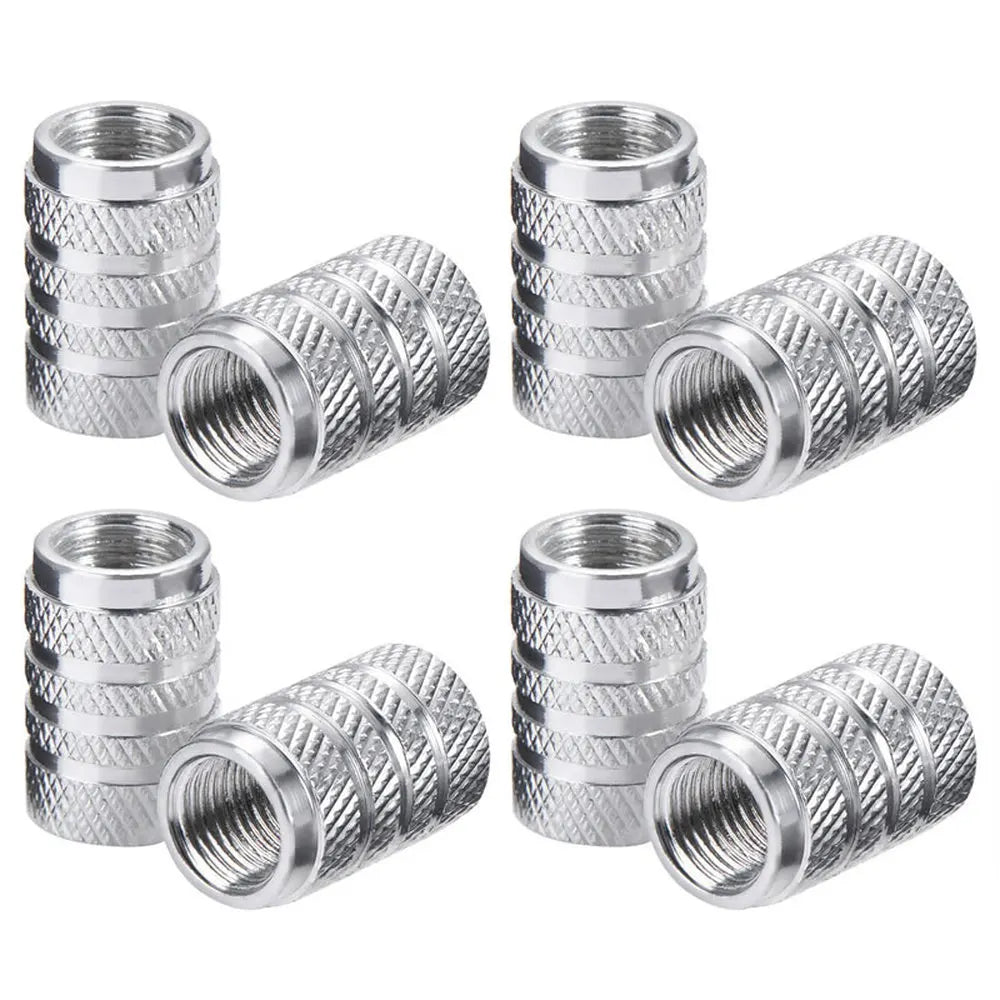 4Pcs Knurling Style Tire Valve Cap Aluminum Silver Car Tire Valve Stems Cap Tire Wheel Stem Air Valve Cap tire valve caps 4Pcs Knurling Style Tire Valve Cap Aluminum Silver Car Tire Valve Stems Cap Tire Wheel Stem Air Valve Cap tire valve caps