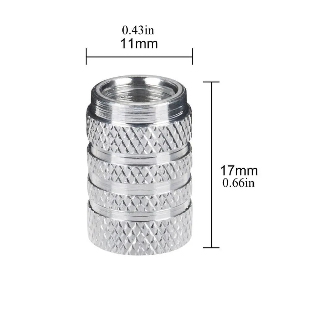 4Pcs Knurling Style Tire Valve Cap Aluminum Silver Car Tire Valve Stems Cap Tire Wheel Stem Air Valve Cap tire valve caps 4Pcs Knurling Style Tire Valve Cap Aluminum Silver Car Tire Valve Stems Cap Tire Wheel Stem Air Valve Cap tire valve caps