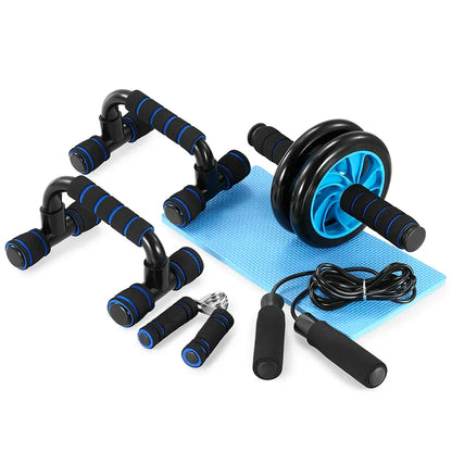 5-In-1 AB Wheel Roller Kit with Push-Up Bar Jump Rope Hand Gripper and Knee Pad 5-In-1 AB Wheel Roller Kit with Push-Up Bar Jump Rope Hand Gripper and Knee Pad