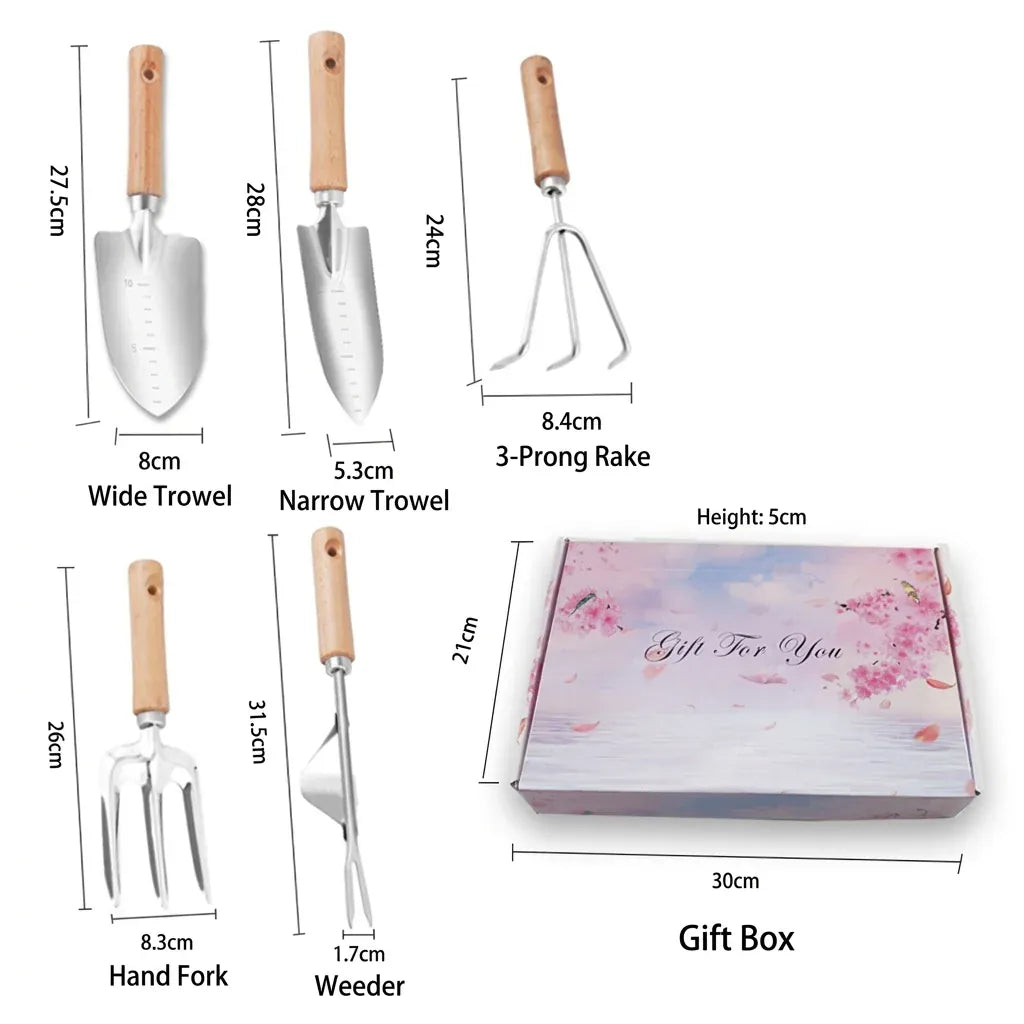 5-Piece Garden Tool Kit — Trowel, Weeder, Pruner & Gloves | Wahooly 5-Piece Garden Tool Kit — Trowel, Weeder, Cultivator, Pruner & Gloves for Complete Plant Care