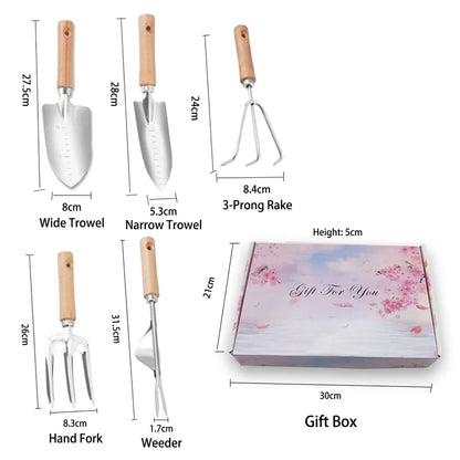 5-Piece Garden Tool Kit — Trowel, Weeder, Pruner & Gloves | Wahooly 5-Piece Garden Tool Kit — Trowel, Weeder, Cultivator, Pruner & Gloves for Complete Plant Care