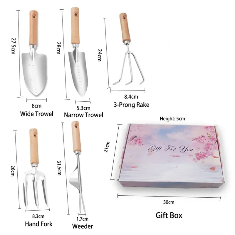 5-Piece Garden Tool Kit — Trowel, Weeder, Pruner & Gloves | Wahooly 5-Piece Garden Tool Kit — Trowel, Weeder, Cultivator, Pruner & Gloves for Complete Plant Care