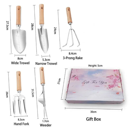 5-Piece Garden Tool Kit — Trowel, Weeder, Pruner & Gloves | Wahooly 5-Piece Garden Tool Kit — Trowel, Weeder, Cultivator, Pruner & Gloves for Complete Plant Care