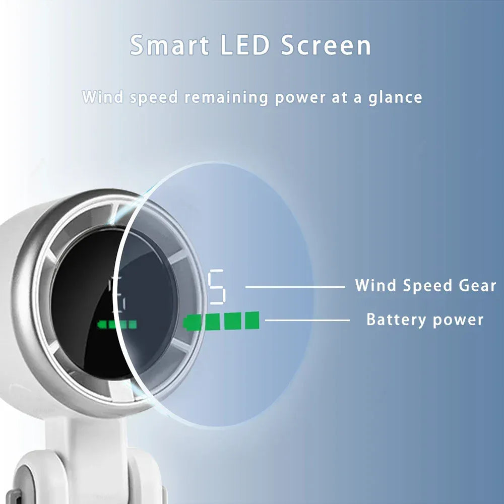 5-Speed Turbo Handheld Fan 13550RPM 10Hr Battery Foldable | Wahooly 5-Speed Turbo Handheld Fan — 13,550 RPM Brushless Motor, 10-Hour Battery, Foldable & Pocket-Sized