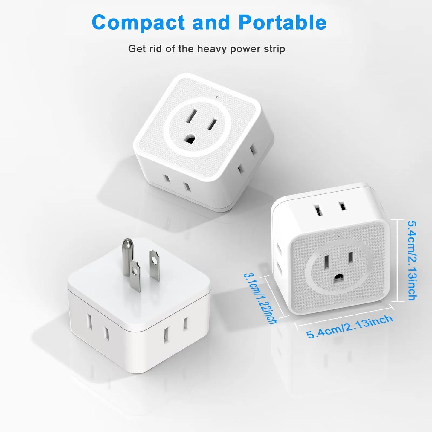5 Way Multi Plug Outlet Extender, Wall Outlet Expander 5 Way Multi Plug Outlet Extender, Wall Outlet Expander