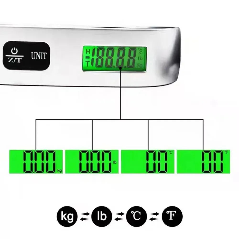 50kg Portable Hanging Scale Electronic Hand Luggage Scale Digital Display Suitcase 110lb Travel Baggage Bag Weighing Tools 50kg Portable Hanging Scale Electronic Hand Luggage Scale Digital Display Suitcase 110lb Travel Baggage Bag Weighing Tools