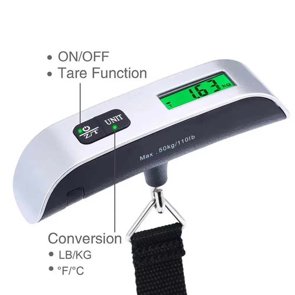 50kg Portable Hanging Scale Electronic Hand Luggage Scale Digital Display Suitcase 110lb Travel Baggage Bag Weighing Tools 50kg Portable Hanging Scale Electronic Hand Luggage Scale Digital Display Suitcase 110lb Travel Baggage Bag Weighing Tools