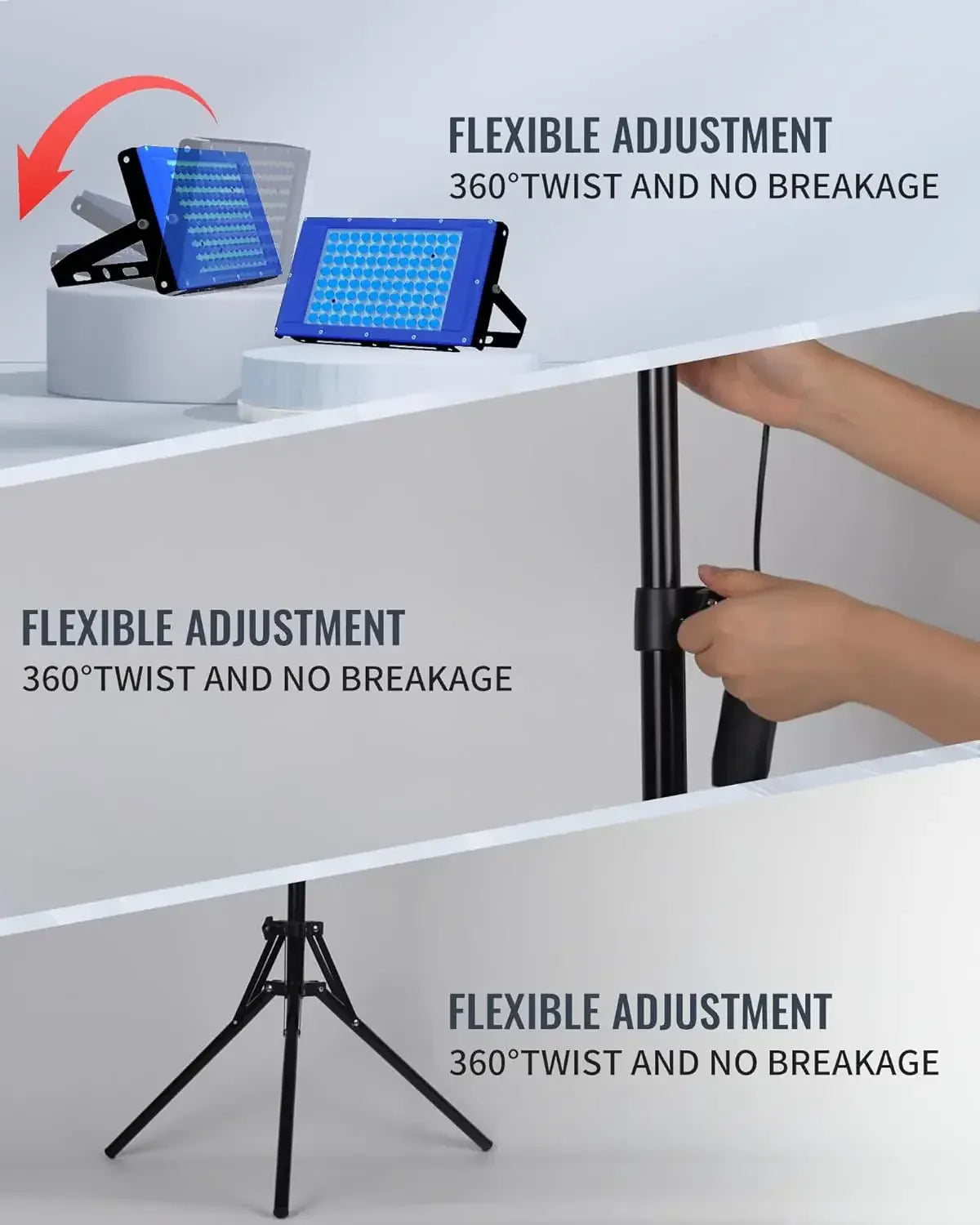 50W Blue Light Therapy Lamp with Tripod | 420 LEDs, 460nm & 490nm Skin Care — Wahooly 50W Blue Light Therapy Lamp with Adjustable Tripod | 420 LEDs | 460nm & 490nm Skin Care & Tanning Solarium