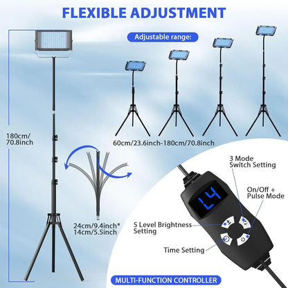 50W Blue Light Therapy Lamp with Tripod | 420 LEDs, 460nm & 490nm Skin Care — Wahooly 50W Blue Light Therapy Lamp with Adjustable Tripod | 420 LEDs | 460nm & 490nm Skin Care & Tanning Solarium