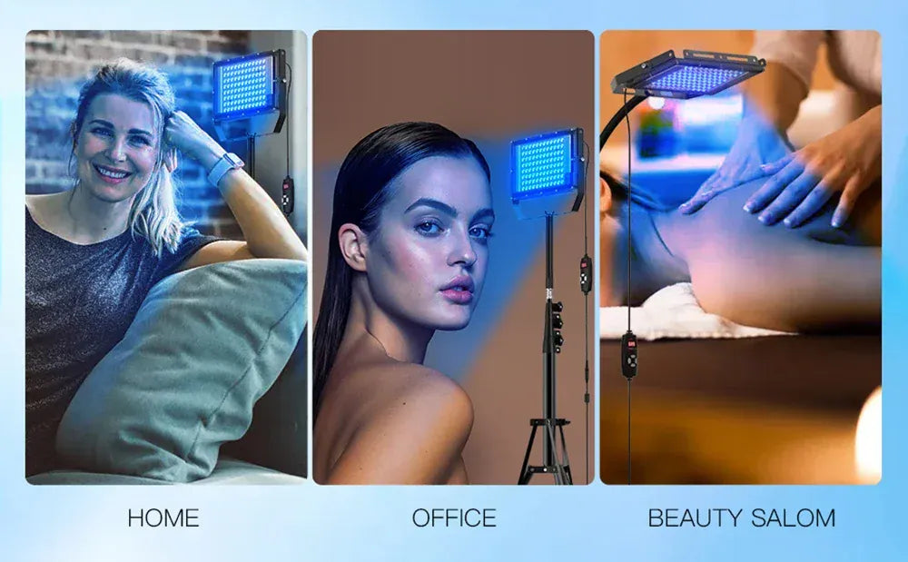 50W Blue Light Therapy Lamp with Tripod | 420 LEDs, 460nm & 490nm Skin Care — Wahooly 50W Blue Light Therapy Lamp with Adjustable Tripod | 420 LEDs | 460nm & 490nm Skin Care & Tanning Solarium