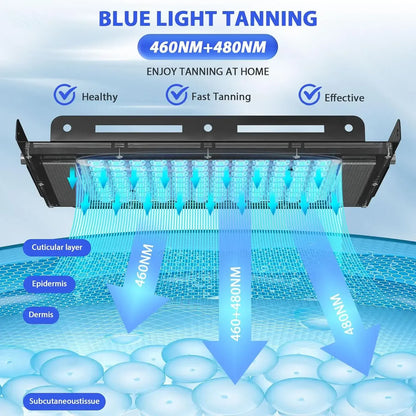 50W Blue Light Therapy Lamp with Tripod | 420 LEDs, 460nm & 490nm Skin Care — Wahooly 50W Blue Light Therapy Lamp with Adjustable Tripod | 420 LEDs | 460nm & 490nm Skin Care & Tanning Solarium