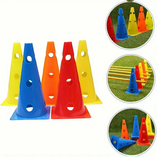 5pcs 32CM Perforated Sign Barrels Obstacles Road Cones Barricades Soccer Basketball Training Equipment 5pcs 32CM Perforated Sign Barrels Obstacles Road Cones Barricades Soccer Basketball Training Equipment