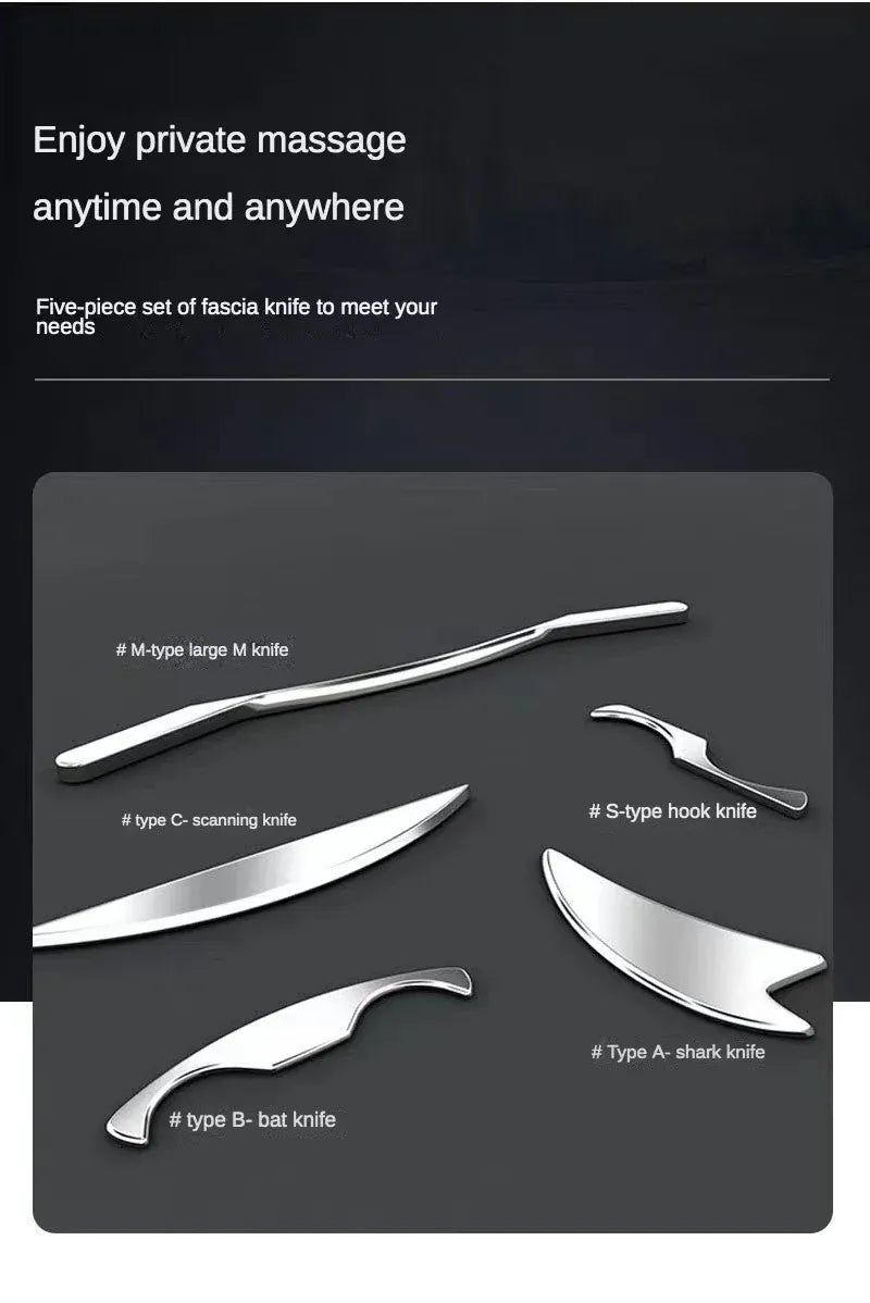 5pcs Fascial Knife Deep Tissue Muscle Scraper Guasha Tool Set IASTM Tool Relieve Sore Muscles Stainless Steel Fascial Massager 5pcs Fascial Knife Deep Tissue Muscle Scraper Guasha Tool Set IASTM Tool Relieve Sore Muscles Stainless Steel Fascial Massager