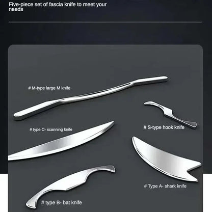 5pcs Fascial Knife Deep Tissue Muscle Scraper Guasha Tool Set IASTM Tool Relieve Sore Muscles Stainless Steel Fascial Massager 5pcs Fascial Knife Deep Tissue Muscle Scraper Guasha Tool Set IASTM Tool Relieve Sore Muscles Stainless Steel Fascial Massager