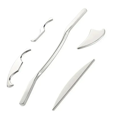 5pcs Fascial Knife Deep Tissue Muscle Scraper Guasha Tool Set IASTM Tool Relieve Sore Muscles Stainless Steel Fascial Massager 5pcs Fascial Knife Deep Tissue Muscle Scraper Guasha Tool Set IASTM Tool Relieve Sore Muscles Stainless Steel Fascial Massager