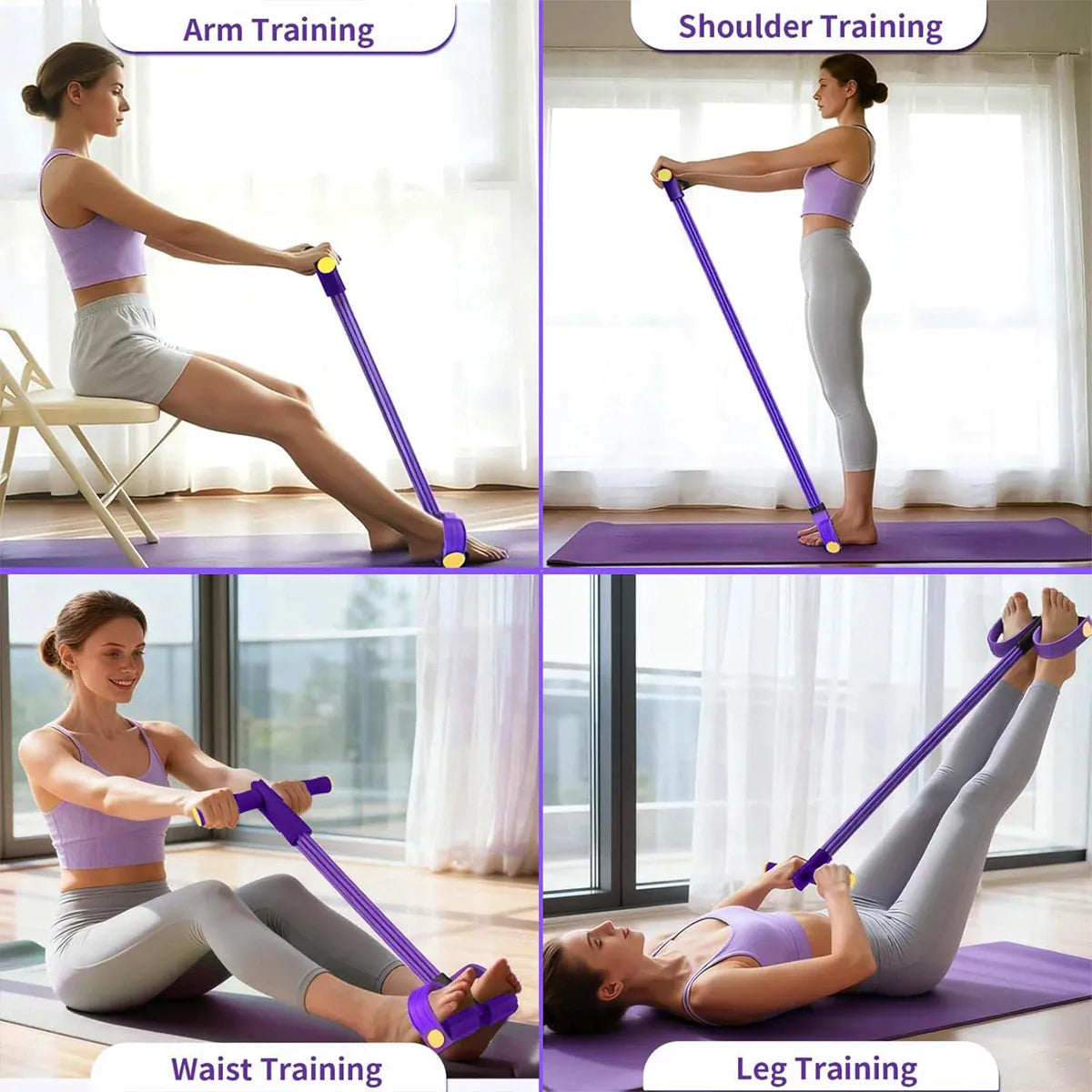 6-Tube Resistance Exerciser with Foot Pedals 6-Tube Resistance Exerciser with Foot Pedals