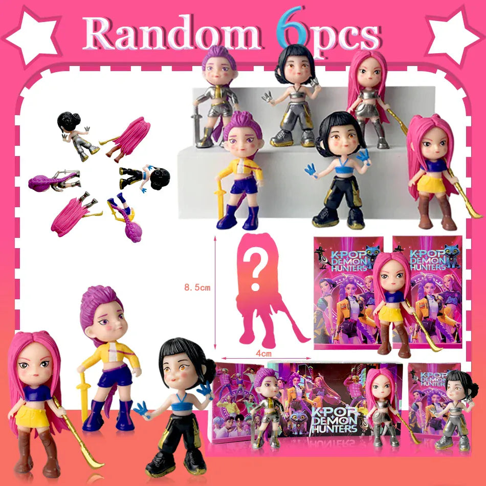 6 unids/set Kpop Demon Hunters figura de juguete de dibujos animados Rumi/Mira/Zoey figura de acción PVC decoración de escritori 6 unids/set Kpop Demon Hunters figura de juguete de dibujos animados Rumi/Mira/Zoey figura de acción PVC decoración de escritori