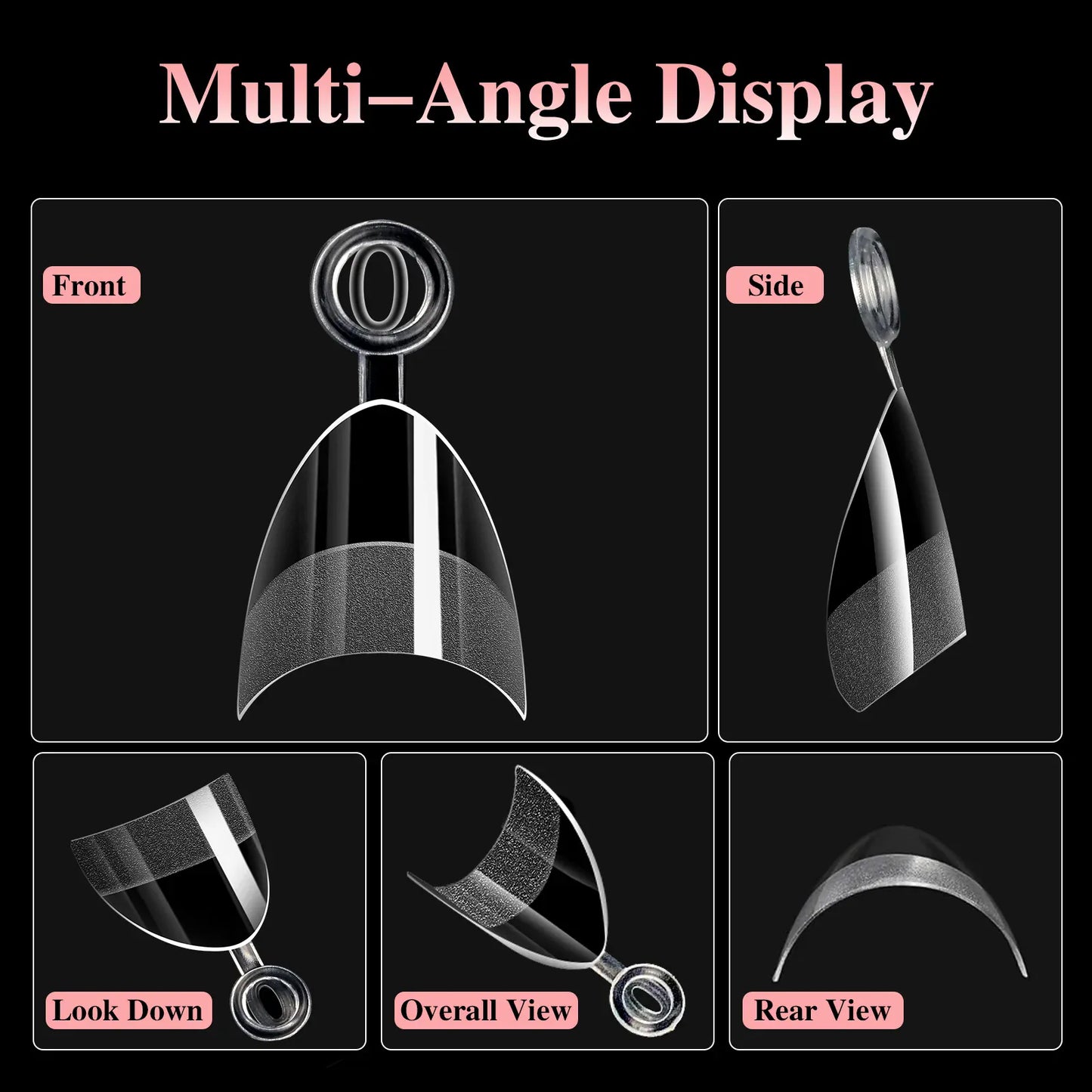 Ultra Short French False Nails 600pcs - Almond Square | Wahooly 600pcs Ultra Short French False Nails Acrylic Nail Pieces Almond Square Traceless Half Pack Scrub False Nails Girls Beauty Tools