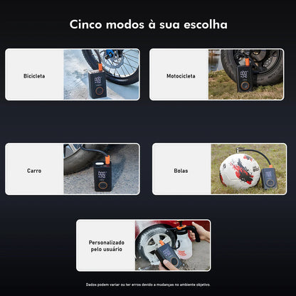 60W Wireless Portable Tire Inflator | Dual Battery | 5 Smart Modes | Auto Shut-Off | Car, Bike & Motorcycle 60W Wireless Portable Tire Inflator — Dual 1800mAh Battery, 5 Smart Modes, LED + SOS, Auto Shut-Off | Car, Bike & Motorcycle